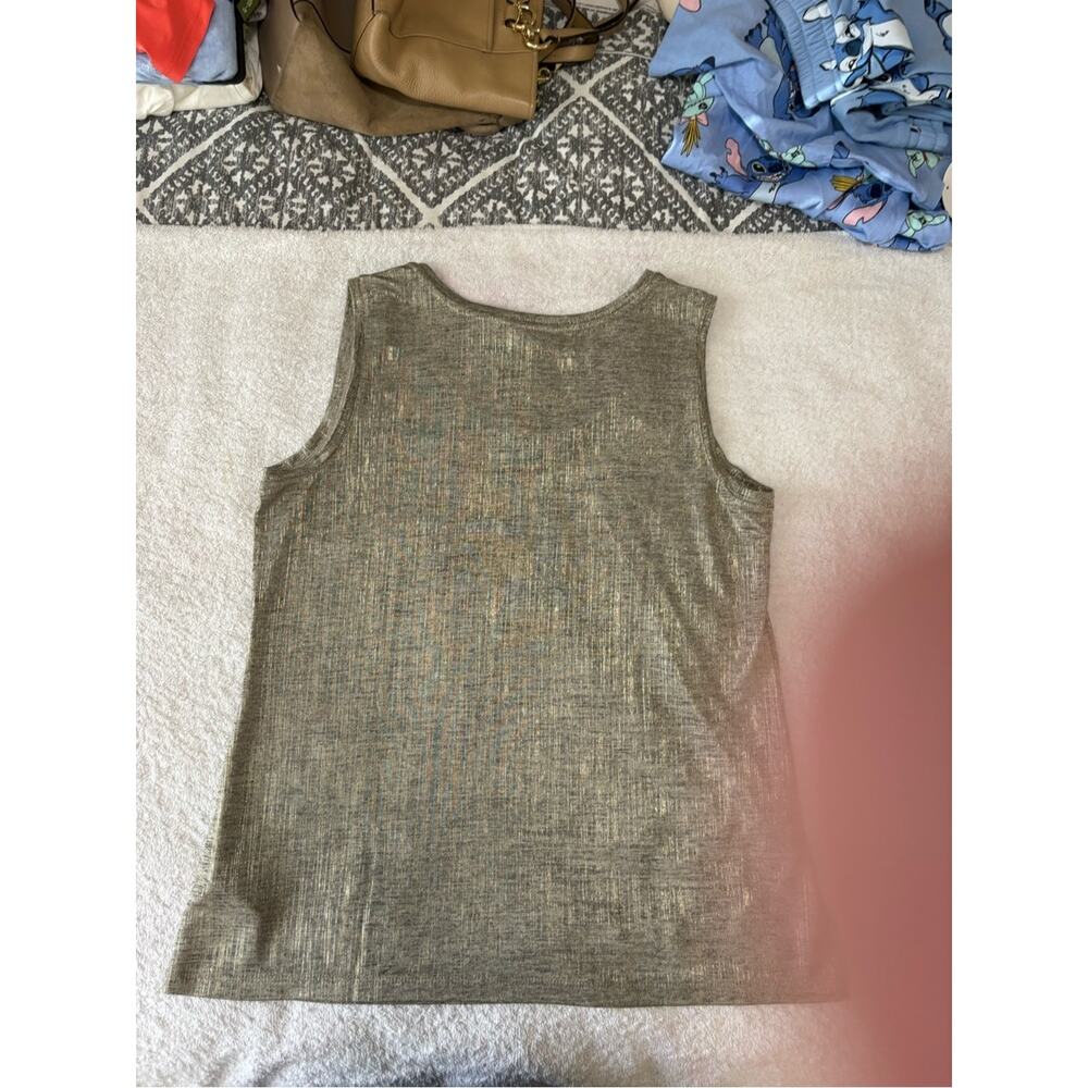 Susan Graver Metallic Silver Cardigan & Shell Set with pockets Size M NWT - Picture 10 of 13